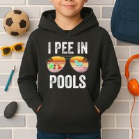 I Pee In Pools Funny Kids Hoodie