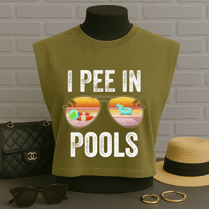 I Pee In Pools Funny Garment-Dyed Women's Muscle Tee