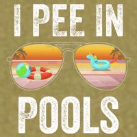 I Pee In Pools Funny Garment-Dyed Women's Muscle Tee