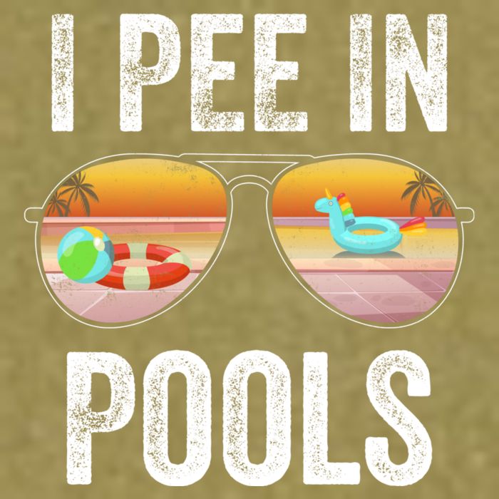 I Pee In Pools Funny Garment-Dyed Women's Muscle Tee