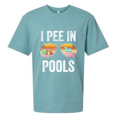 I Pee In Pools Funny Sueded Cloud Jersey T-Shirt