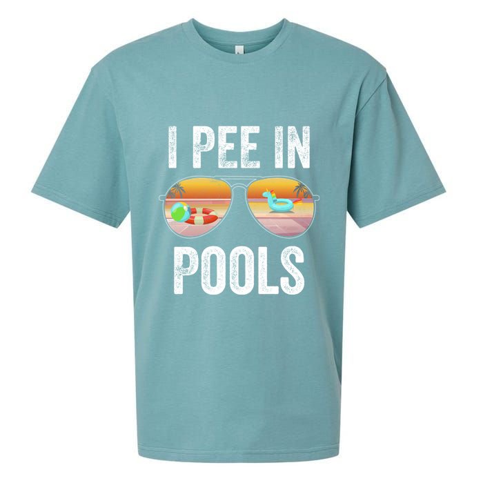 I Pee In Pools Funny Sueded Cloud Jersey T-Shirt