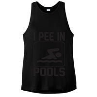 I Pee In Pools Funny I Pee In Pools Ladies PosiCharge Tri-Blend Wicking Tank