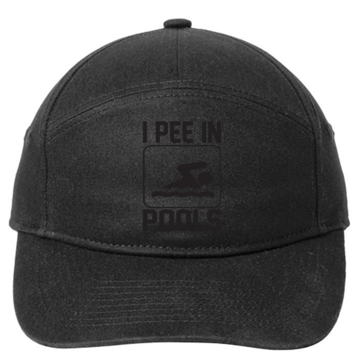I Pee In Pools Funny I Pee In Pools 7-Panel Snapback Hat