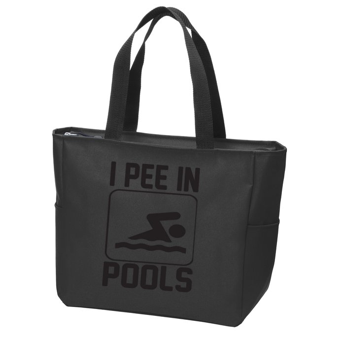 I Pee In Pools Funny I Pee In Pools Zip Tote Bag