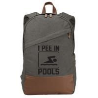 I Pee In Pools Funny I Pee In Pools Cotton Canvas Backpack
