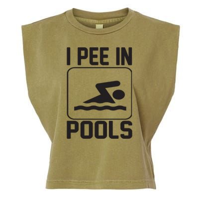 I Pee In Pools Funny I Pee In Pools Garment-Dyed Women's Muscle Tee
