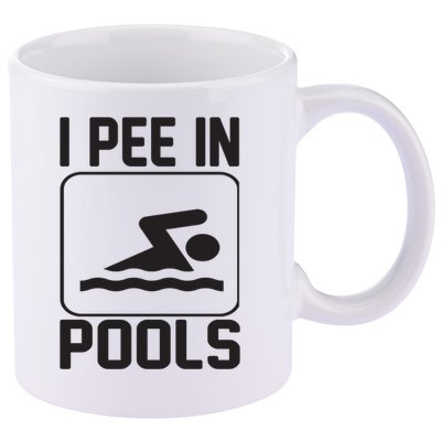 I Pee In Pools Funny I Pee In Pools 11oz C Handle Ceramic Mug