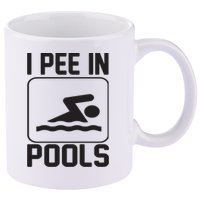 I Pee In Pools Funny I Pee In Pools 11oz C Handle Ceramic Mug