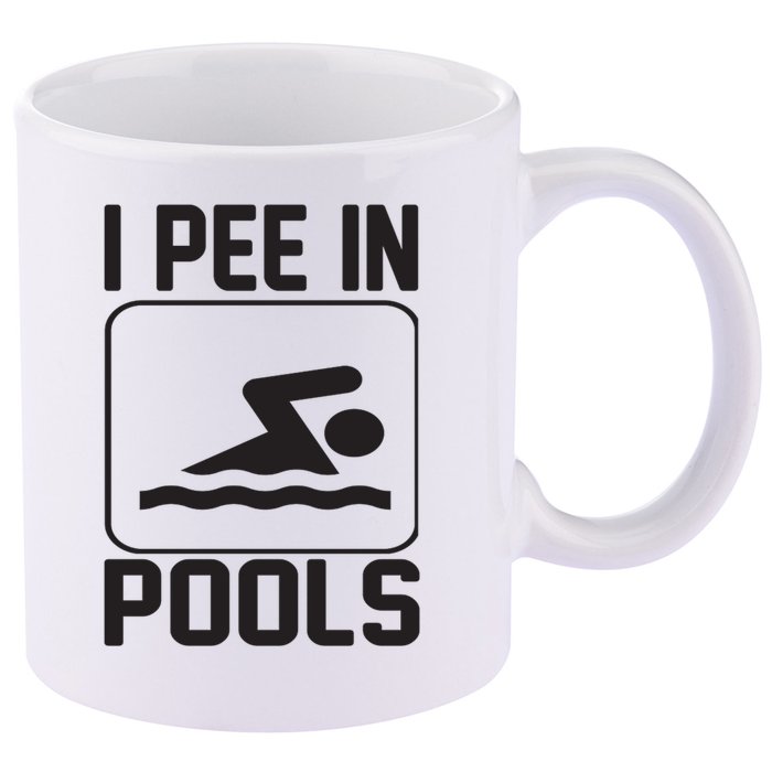 I Pee In Pools Funny I Pee In Pools 11oz C Handle Ceramic Mug