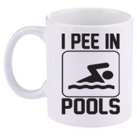 I Pee In Pools Funny I Pee In Pools 11oz C Handle Ceramic Mug