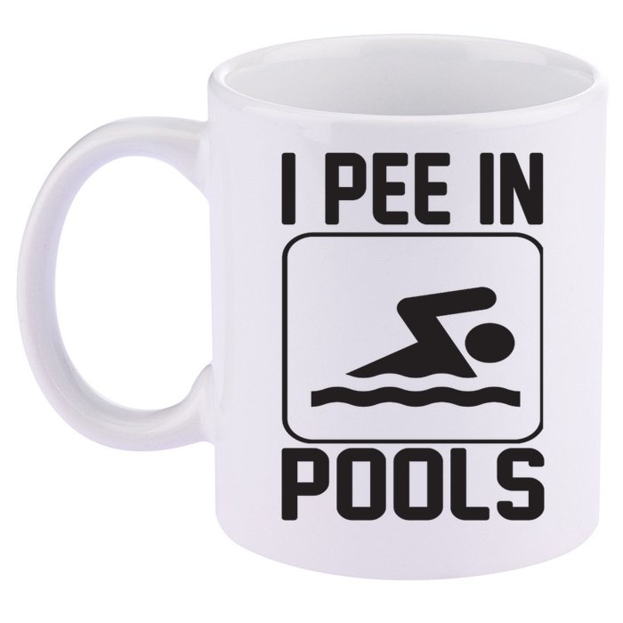 I Pee In Pools Funny I Pee In Pools 11oz C Handle Ceramic Mug