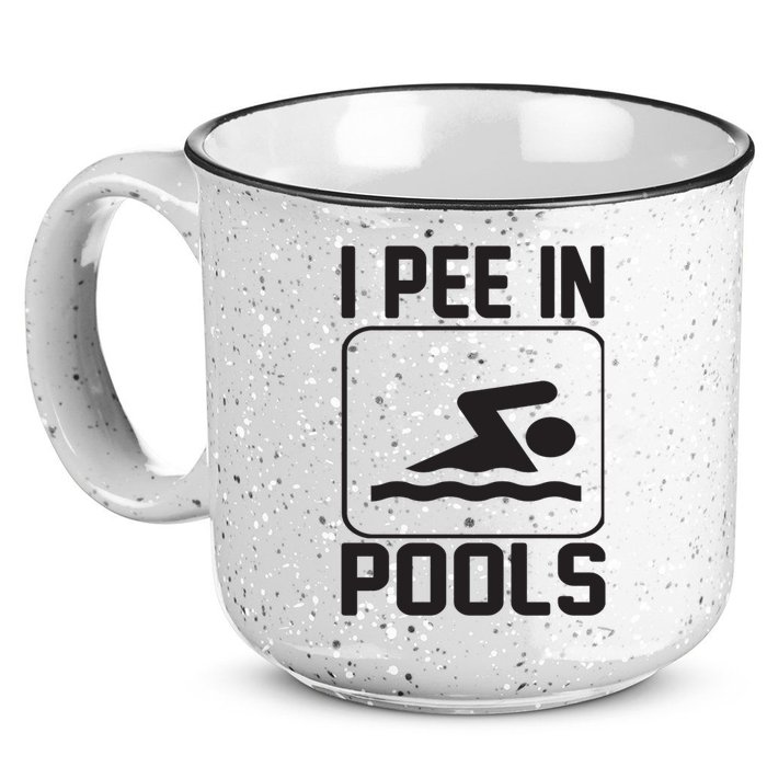 I Pee In Pools Funny I Pee In Pools 15oz Campfire Ceramic Mug