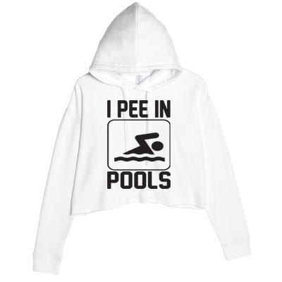 I Pee In Pools Funny I Pee In Pools Crop Fleece Hoodie