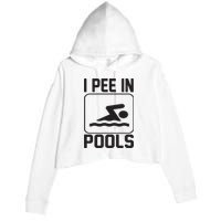 I Pee In Pools Funny I Pee In Pools Crop Fleece Hoodie
