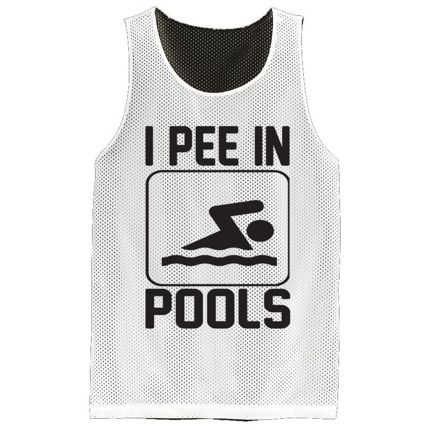 I Pee In Pools Funny I Pee In Pools Mesh Reversible Basketball Jersey Tank