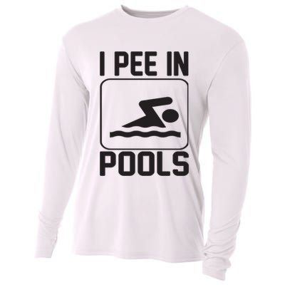 I Pee In Pools Funny I Pee In Pools Cooling Performance Long Sleeve Crew