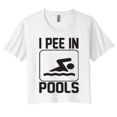 I Pee In Pools Funny I Pee In Pools Crop Top