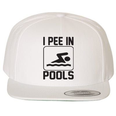 I Pee In Pools Funny I Pee In Pools Wool Snapback Cap