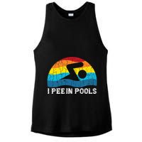 I Pee In Pools Funny Swimmer Swimming Coach Player Graphic Ladies PosiCharge Tri-Blend Wicking Tank