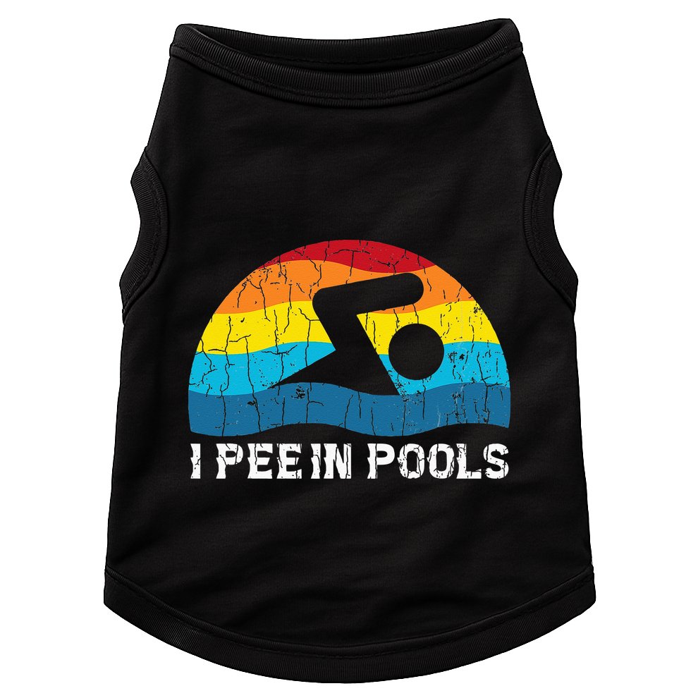 I Pee In Pools Funny Swimmer Swimming Coach Player Graphic Doggie Tank