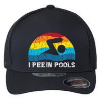 I Pee In Pools Funny Swimmer Swimming Coach Player Graphic Flexfit Unipanel Trucker Cap