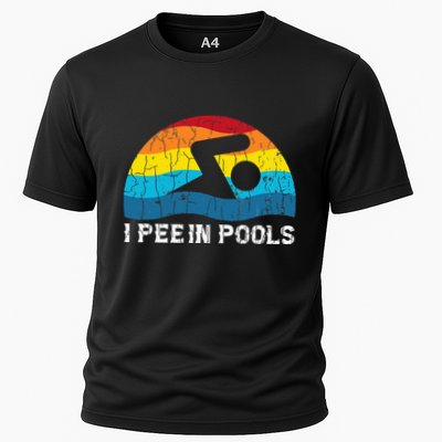 I Pee In Pools Funny Swimmer Swimming Coach Player Graphic Performance Shirt