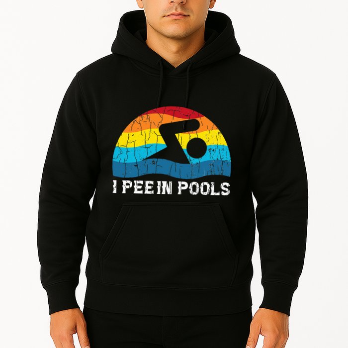 I Pee In Pools Funny Swimmer Swimming Coach Player Graphic Hoodie
