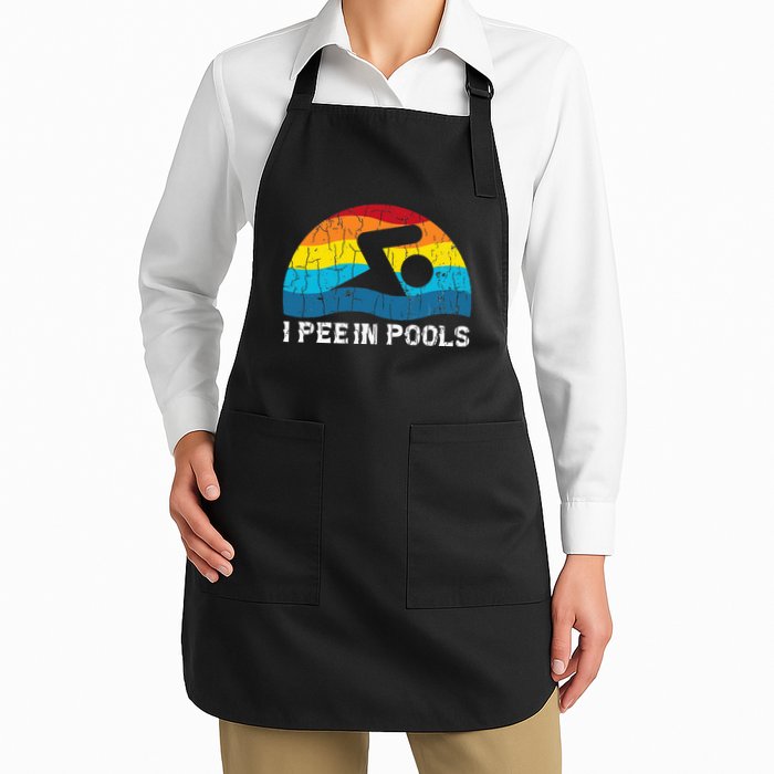 I Pee In Pools Funny Swimmer Swimming Coach Player Graphic Apron