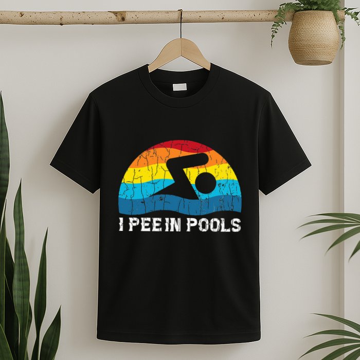 I Pee In Pools Funny Swimmer Swimming Coach Player Graphic T-Shirt
