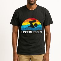 I Pee In Pools Funny Swimmer Swimming Coach Player Graphic Tall T-Shirt
