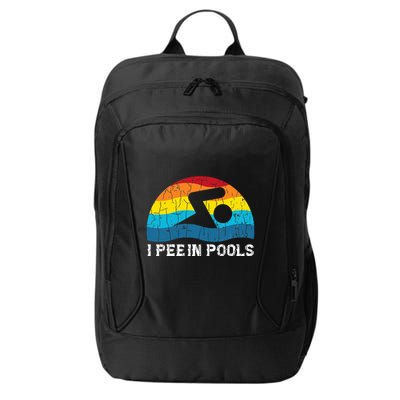 I Pee In Pools Funny Swimmer Swimming Coach Player Graphic City Backpack