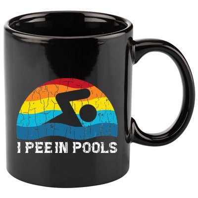 I Pee In Pools Funny Swimmer Swimming Coach Player Graphic 11oz C Handle Ceramic Mug