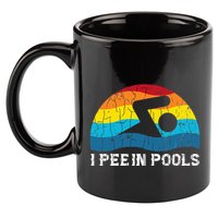 I Pee In Pools Funny Swimmer Swimming Coach Player Graphic 11oz C Handle Ceramic Mug