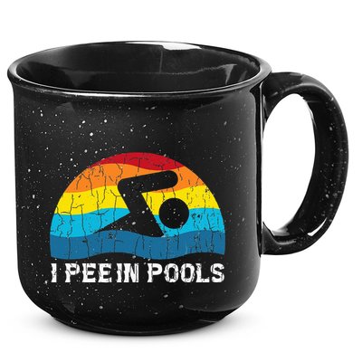 I Pee In Pools Funny Swimmer Swimming Coach Player Graphic 15oz Campfire Ceramic Mug