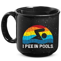 I Pee In Pools Funny Swimmer Swimming Coach Player Graphic 15oz Campfire Ceramic Mug