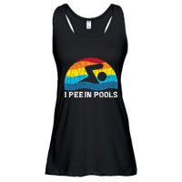I Pee In Pools Funny Swimmer Swimming Coach Player Graphic Ladies Essential Flowy Tank