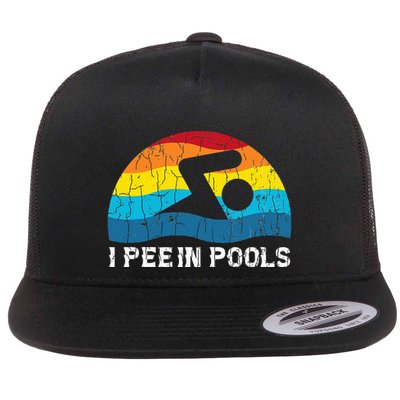 I Pee In Pools Funny Swimmer Swimming Coach Player Graphic Flatbill Hat