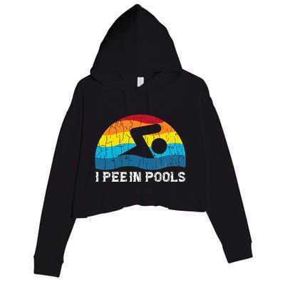 I Pee In Pools Funny Swimmer Swimming Coach Player Graphic Crop Fleece Hoodie