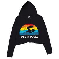 I Pee In Pools Funny Swimmer Swimming Coach Player Graphic Crop Fleece Hoodie