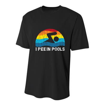 I Pee In Pools Funny Swimmer Swimming Coach Player Graphic Youth Performance Sprint T-Shirt