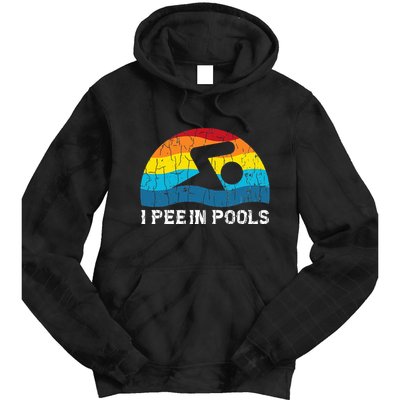 I Pee In Pools Funny Swimmer Swimming Coach Player Graphic Tie Dye Hoodie