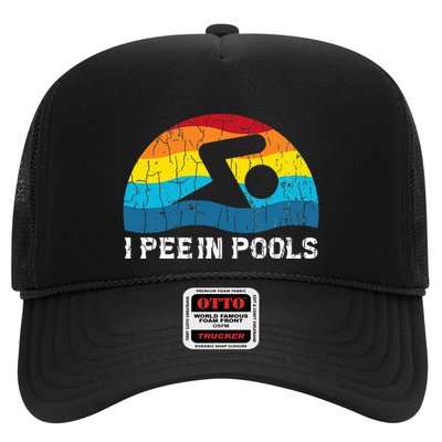 I Pee In Pools Funny Swimmer Swimming Coach Player Graphic Trucker Hat