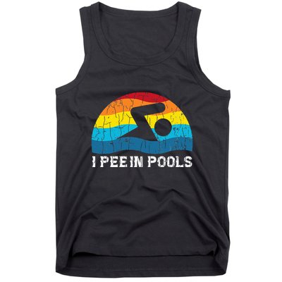I Pee In Pools Funny Swimmer Swimming Coach Player Graphic Tank Top