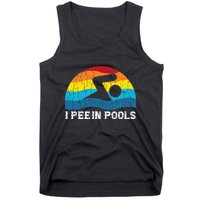 I Pee In Pools Funny Swimmer Swimming Coach Player Graphic Tank Top