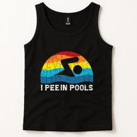 I Pee In Pools Funny Swimmer Swimming Coach Player Graphic Tank Top