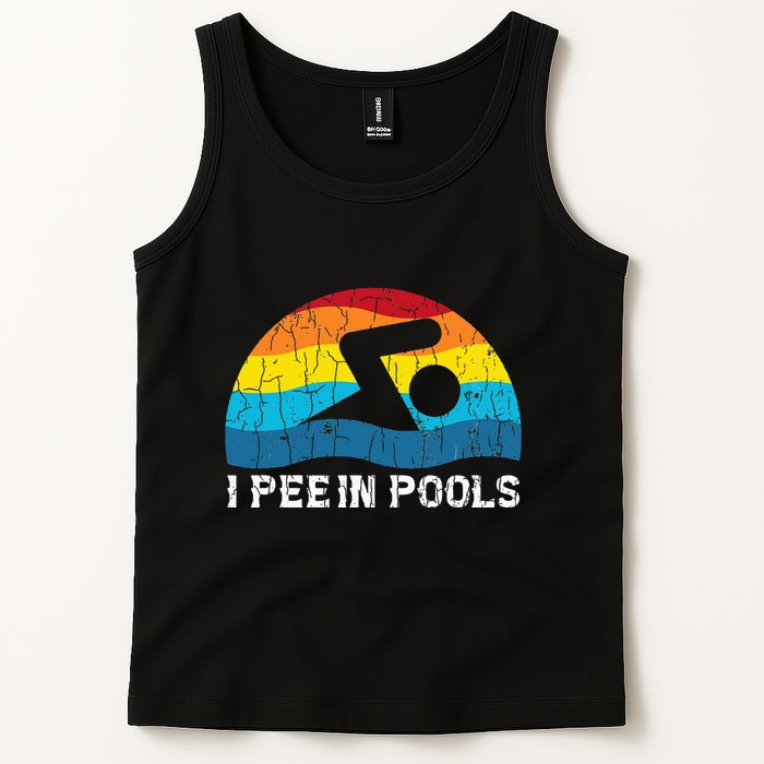 I Pee In Pools Funny Swimmer Swimming Coach Player Graphic Tank Top