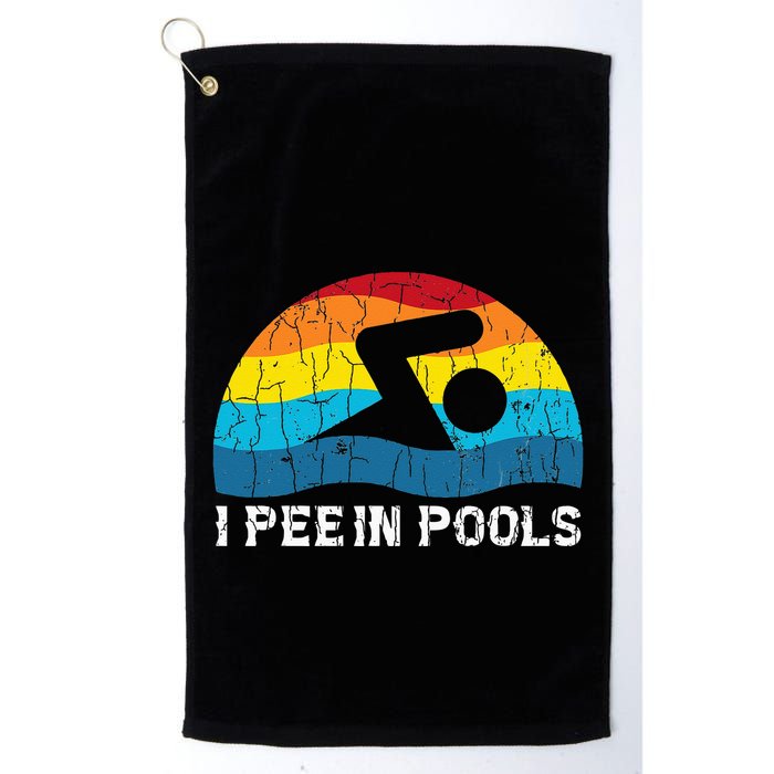 I Pee In Pools Funny Swimmer Swimming Coach Player Graphic Golf Towel