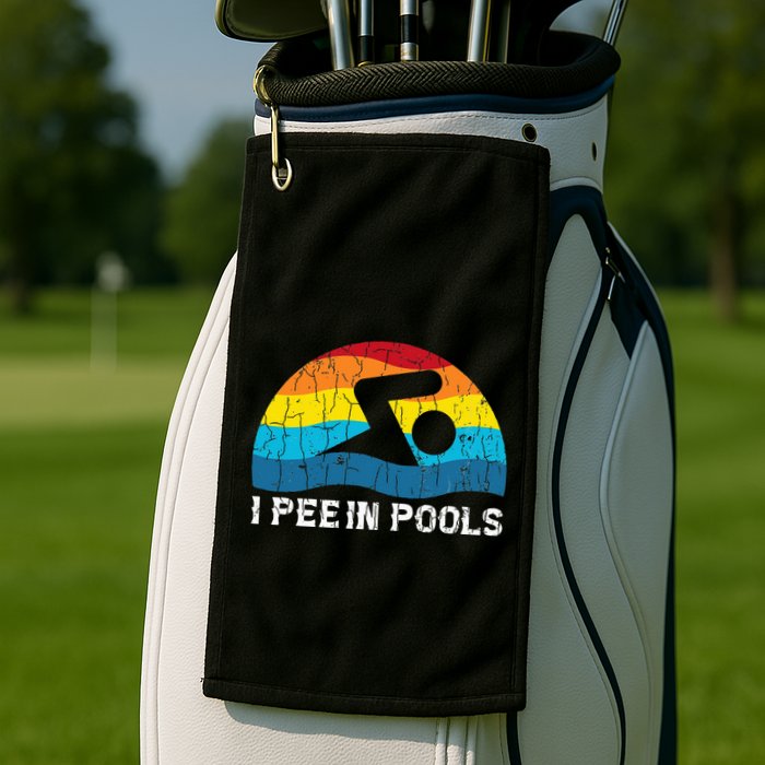 I Pee In Pools Funny Swimmer Swimming Coach Player Graphic Golf Towel