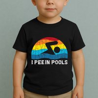 I Pee In Pools Funny Swimmer Swimming Coach Player Graphic Toddler T-Shirt